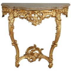 Napoleon III Giltwood Console in Louis XV Style