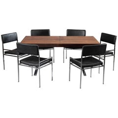 20th Century Dining Table and Six Chairs by Poul Norreklit Denmark