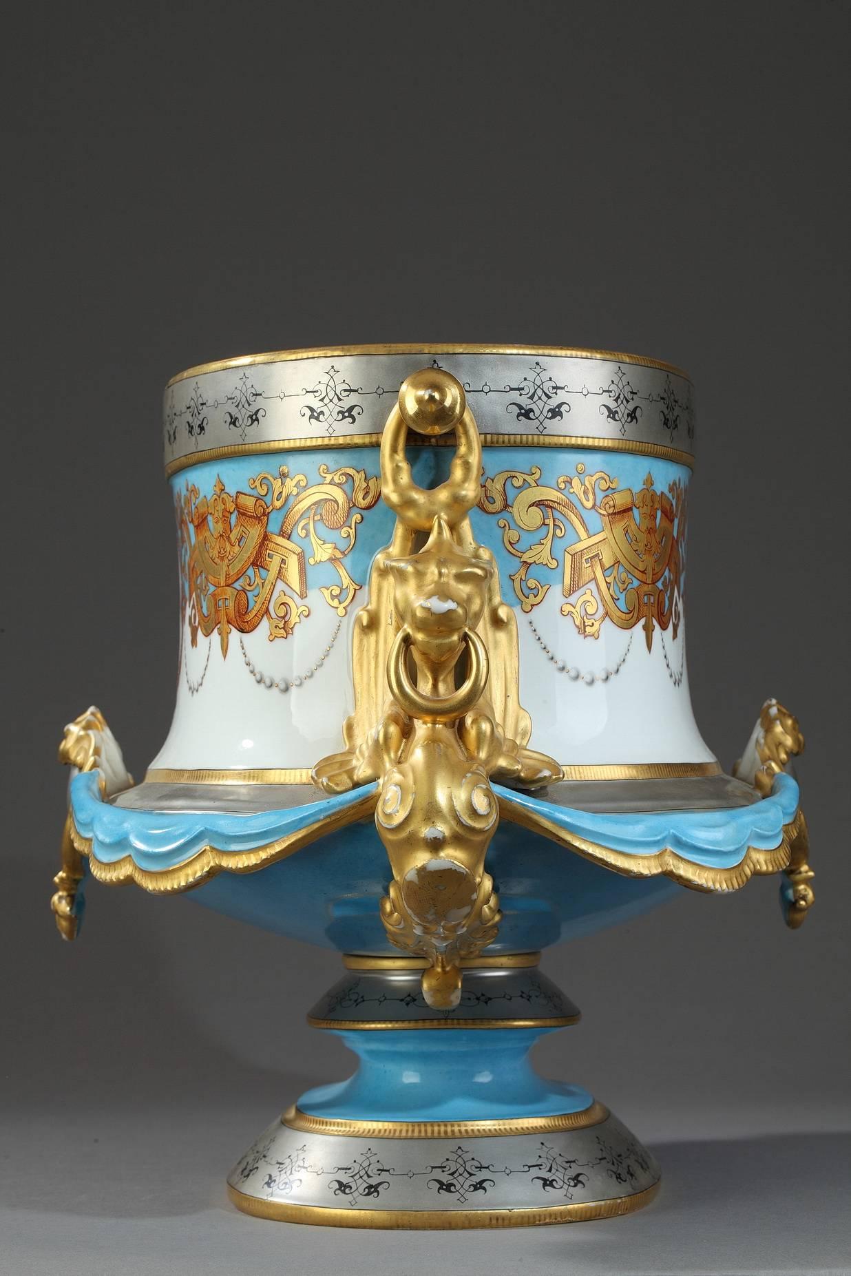Large 19th Century Napoleon III Porcelain Jardinière 3