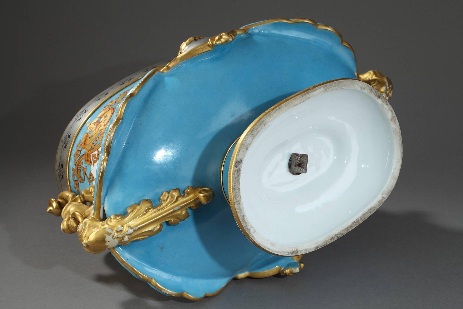 Large 19th Century Napoleon III Porcelain Jardinière 5