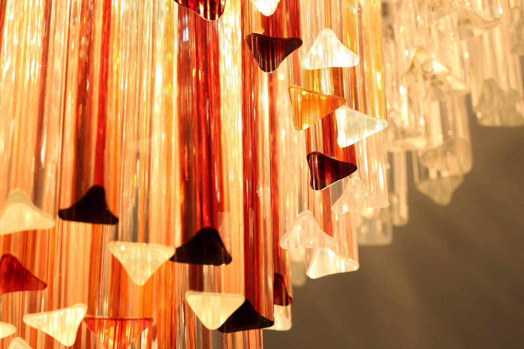 Metal 20th Century Murano Glass Ceiling Lamp by Paolo Venini