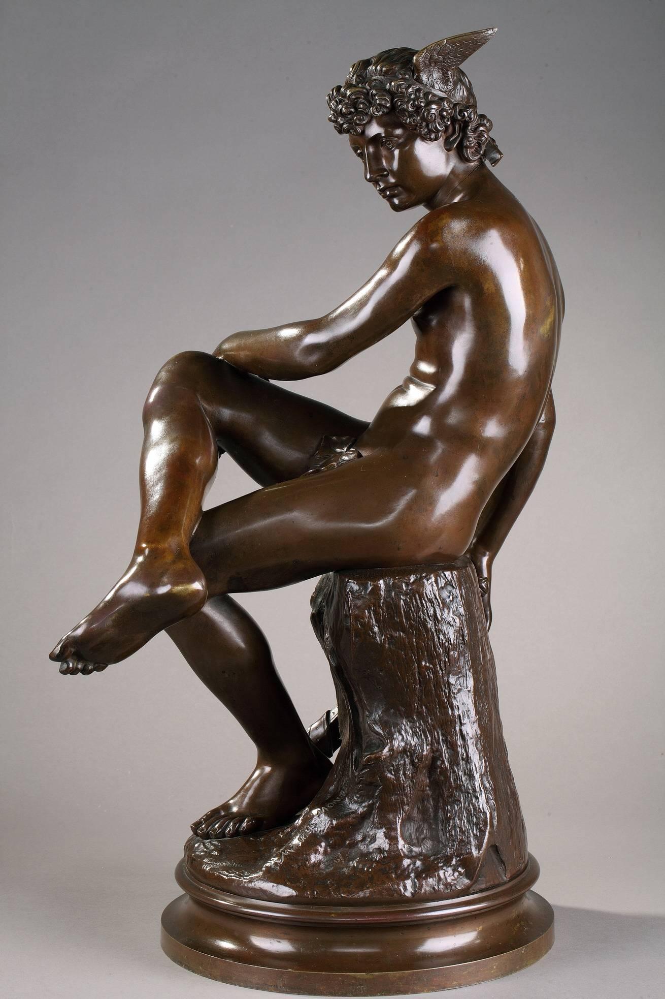 French 19th Century Bronze Statue, Mercury by Pierre Marius Montagne