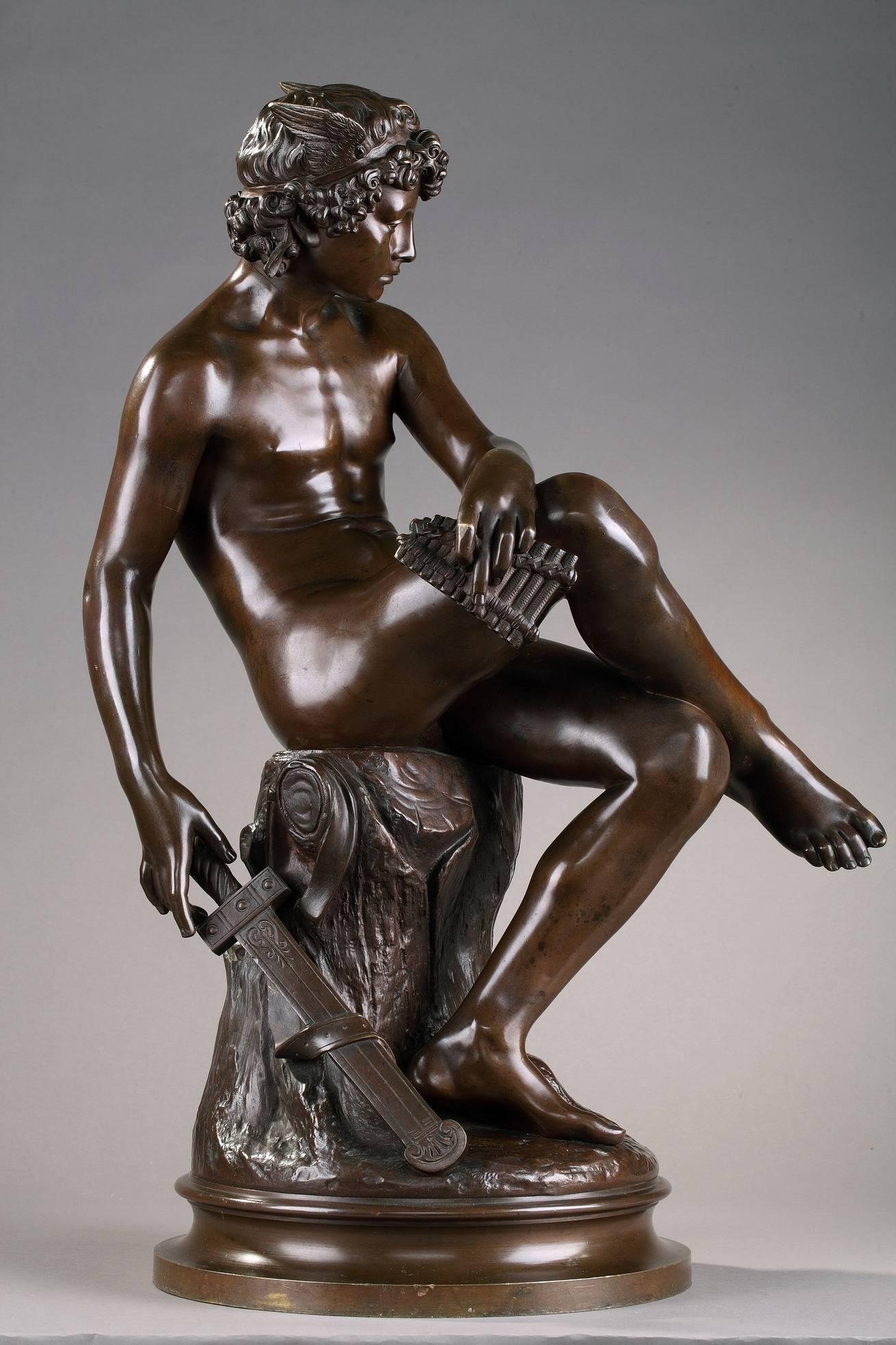 19th Century Bronze Statue, Mercury by Pierre Marius Montagne In Good Condition In Paris, FR