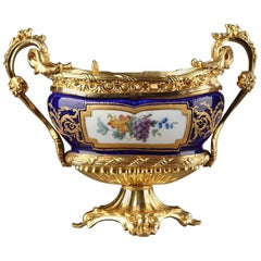 Rare 18th Century Gilt Bronze-Mounted Sèvres Porcelain Inkstand