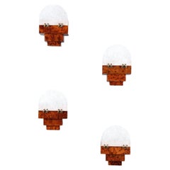 Four small Art Déco wall sconces