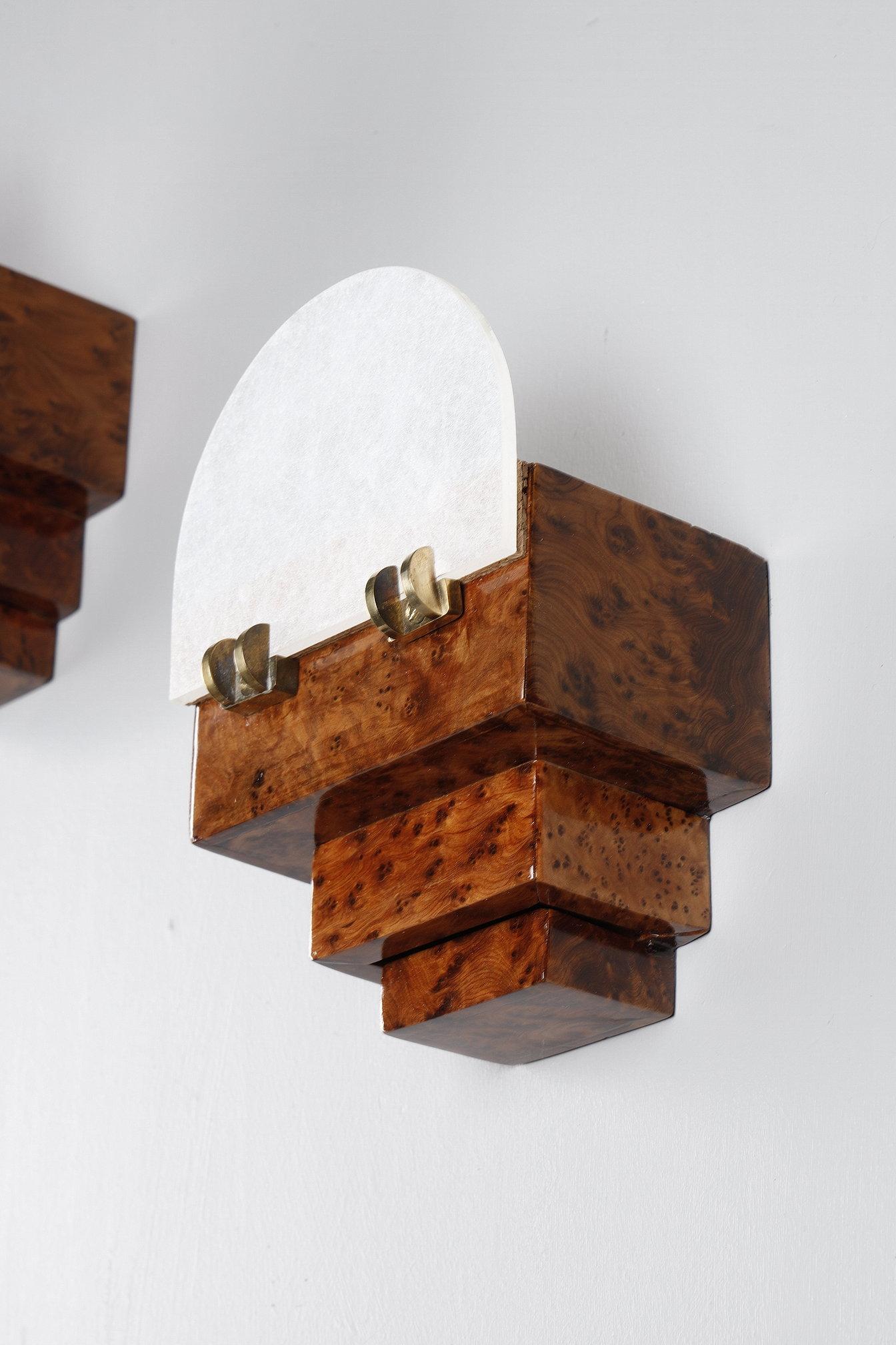 Mid-20th Century Four small Art Déco wall sconces For Sale
