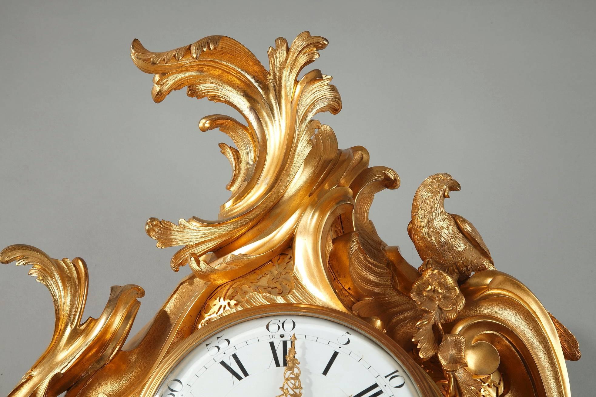Wall Clock in Louis XV Style Farret and Honoré Pons In Good Condition In Paris, FR