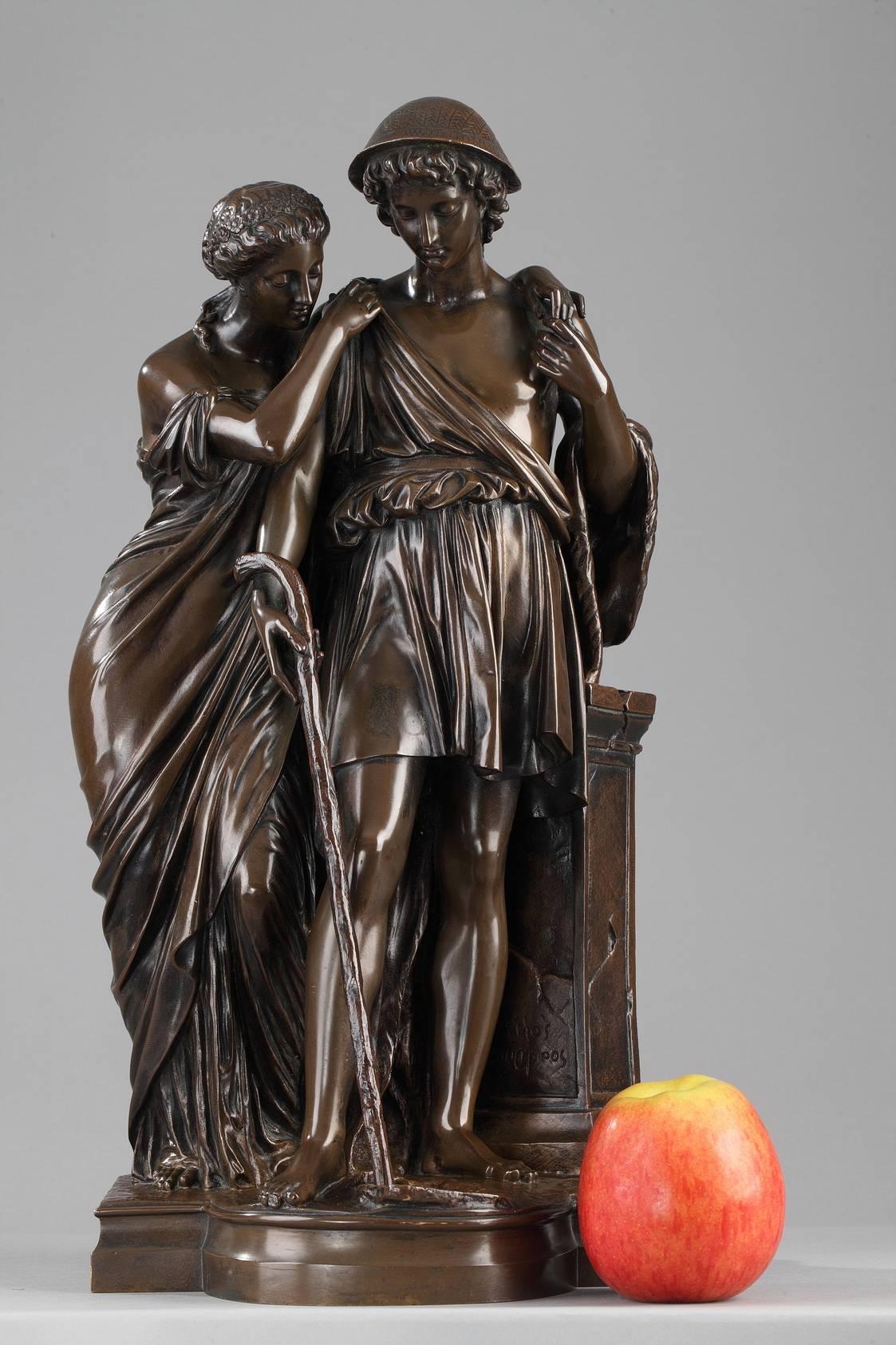 Bronze „Bergers d'Arcadie“ Bronze von Eugene-Antoine Aizelin, „1821-1902“ (Französisch)
