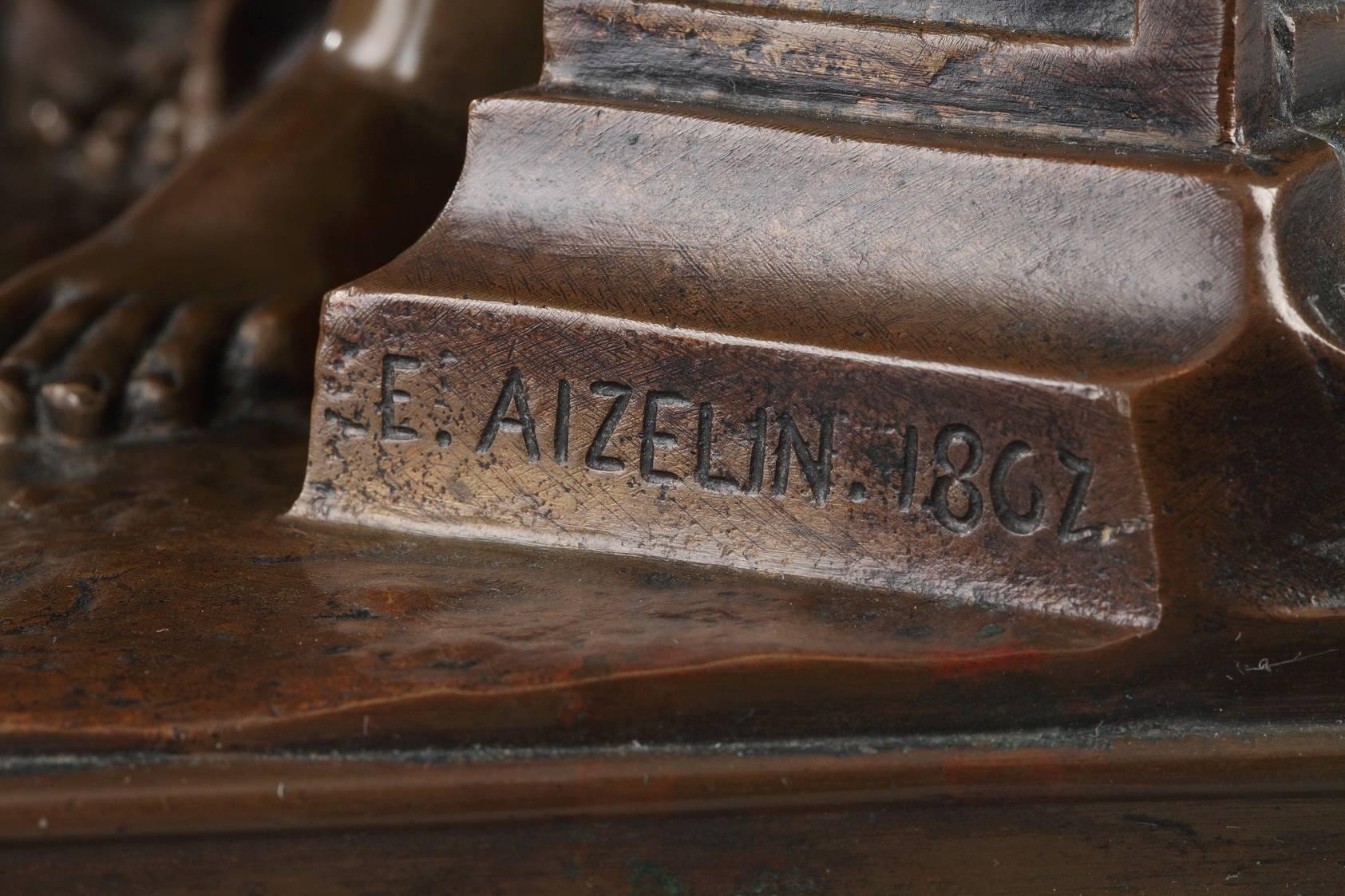 Bronze „Bergers d'Arcadie“ Bronze von Eugene-Antoine Aizelin, „1821-1902“ 1