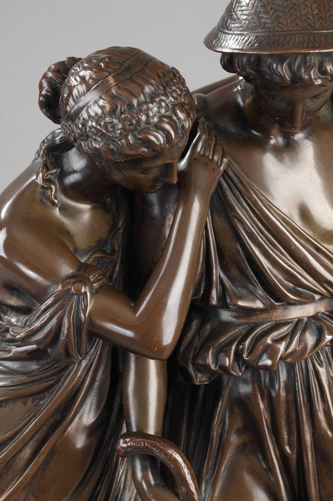 Bronze „Bergers d'Arcadie“ Bronze von Eugene-Antoine Aizelin, „1821-1902“ 2