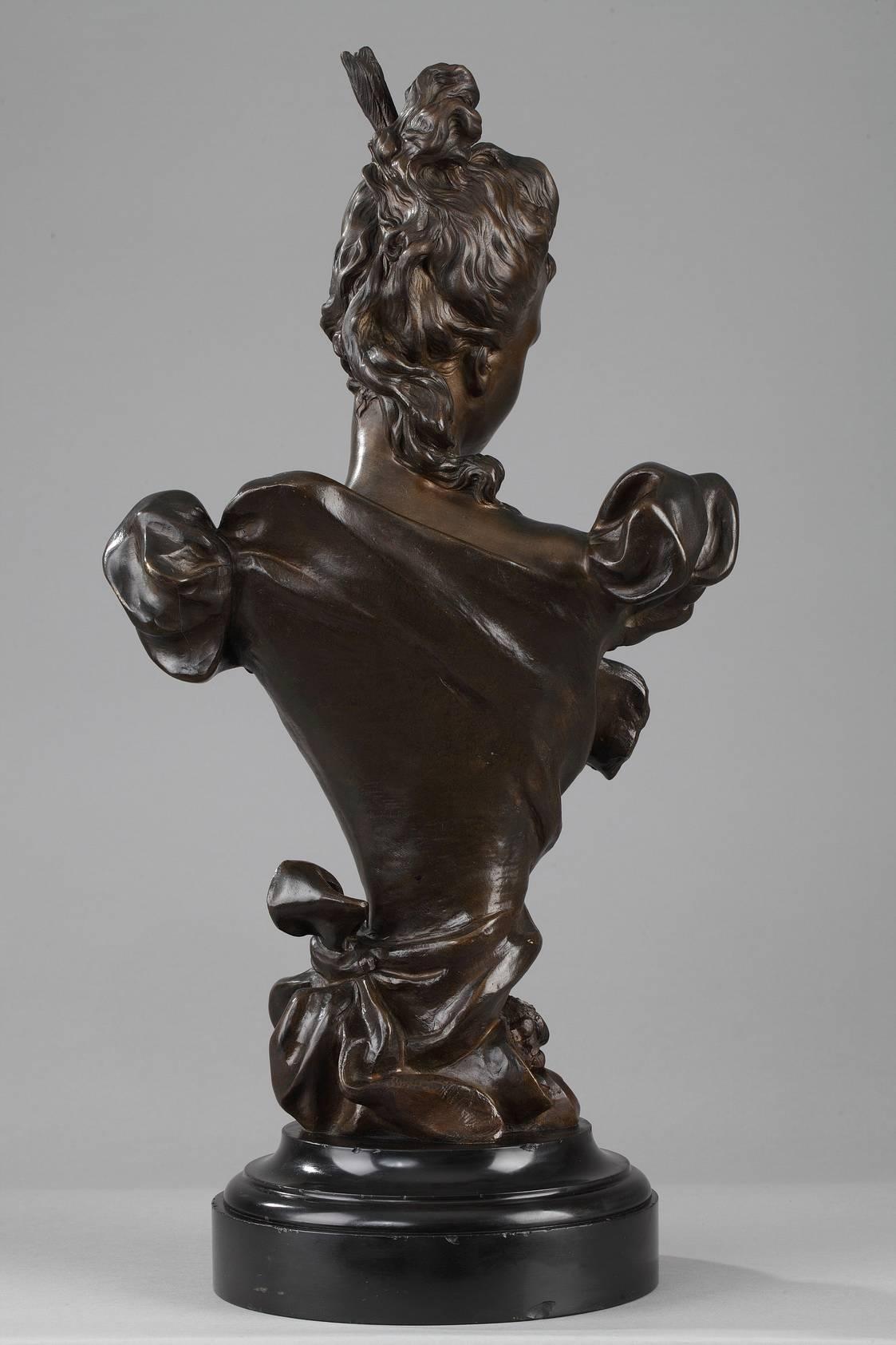 Bronze Female Bust Attributed to Georges Van der Straeten (1856-1928)