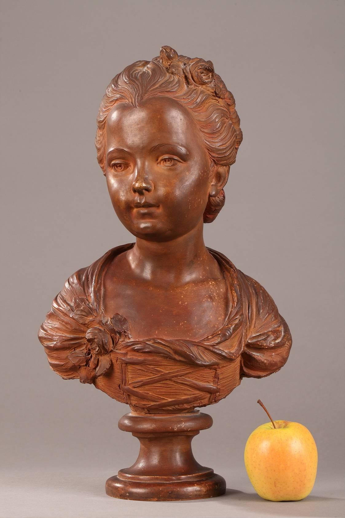 Louis XVI Bust of a Woman in Terracotta
