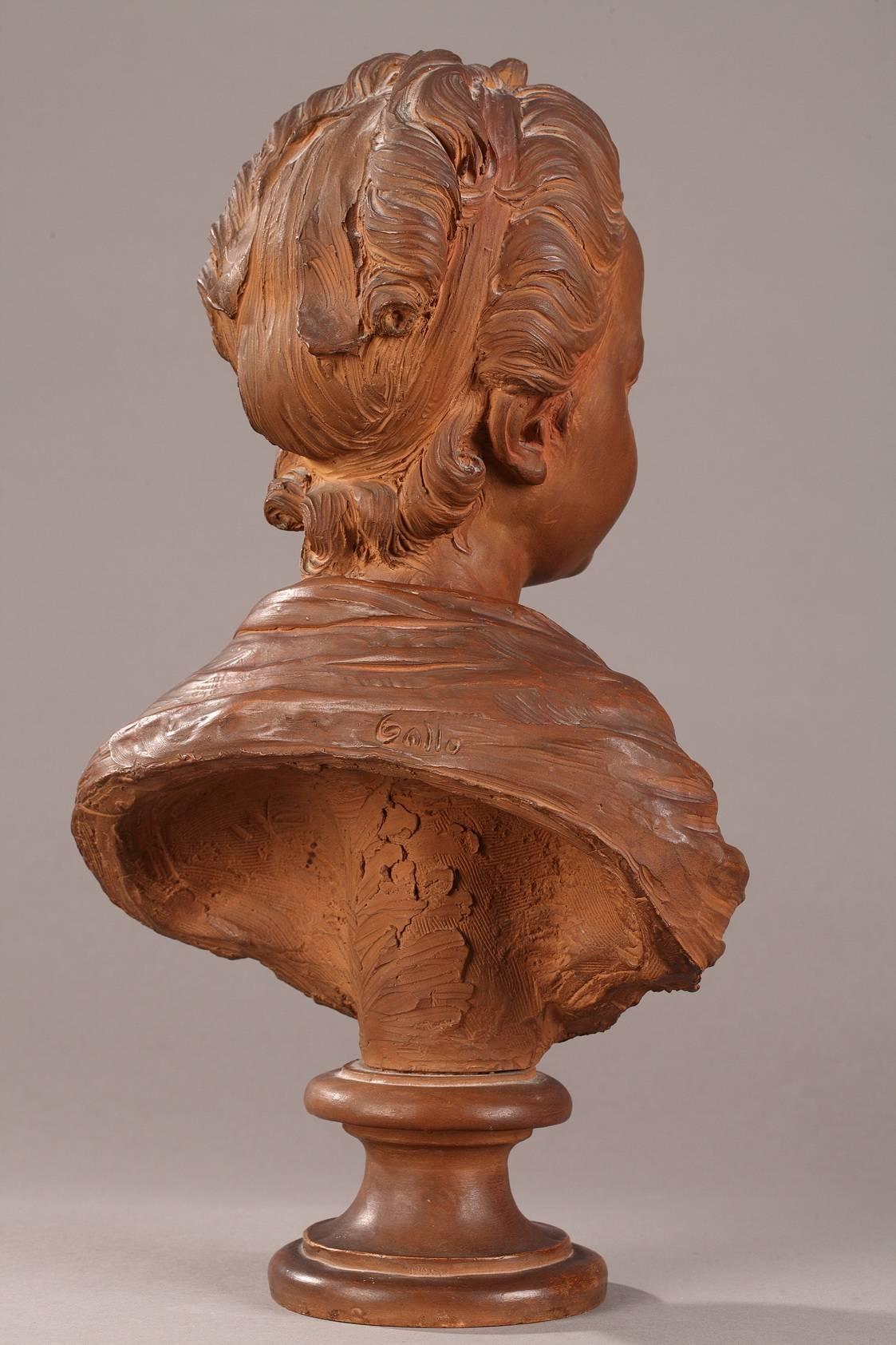 European Bust of a Woman in Terracotta