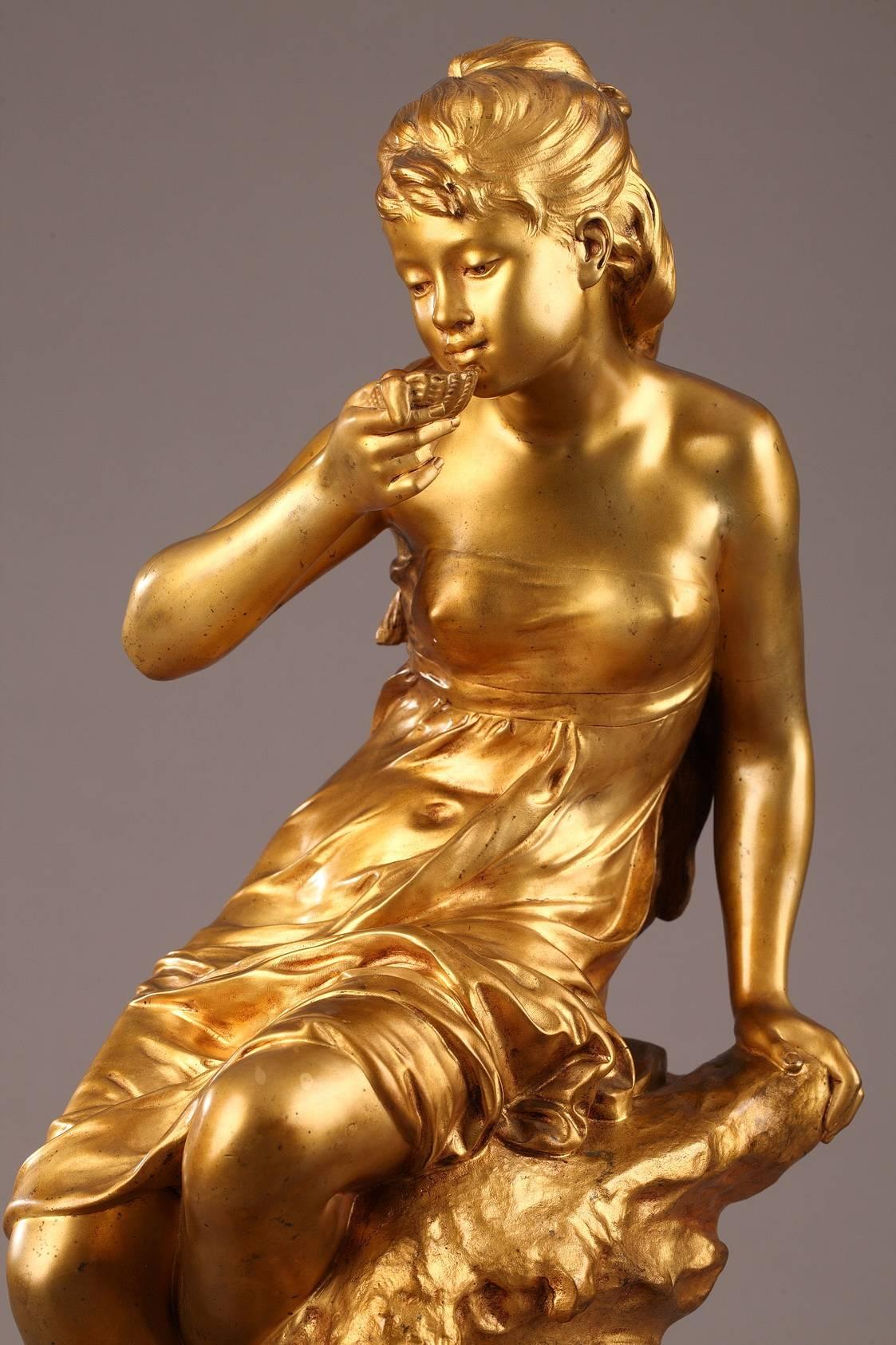 Late 19th Century Bronze Statue “La Source” by Mathurin Moreau