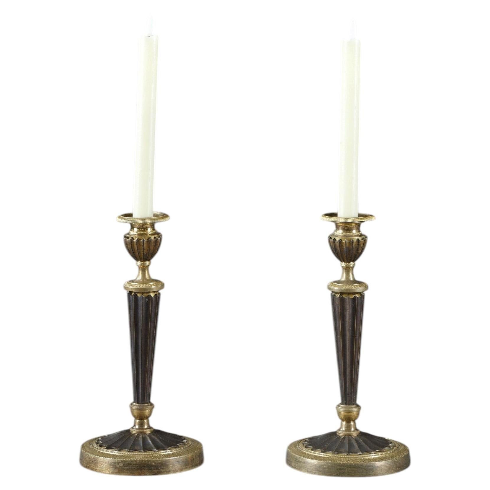 Pair of Empire period candlesticks