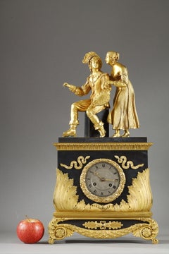 Romantic period, Couple mantel clock, 19th century
