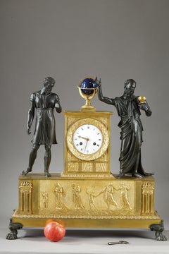Large mantel clock of Socrate drinking hemlock