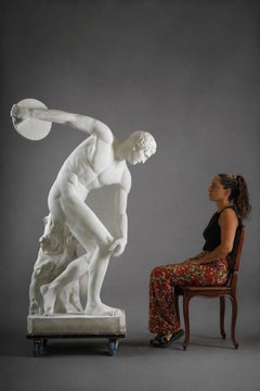 Important plaster sculpture of The Discobolus, after Myron, Louvre mold workshop