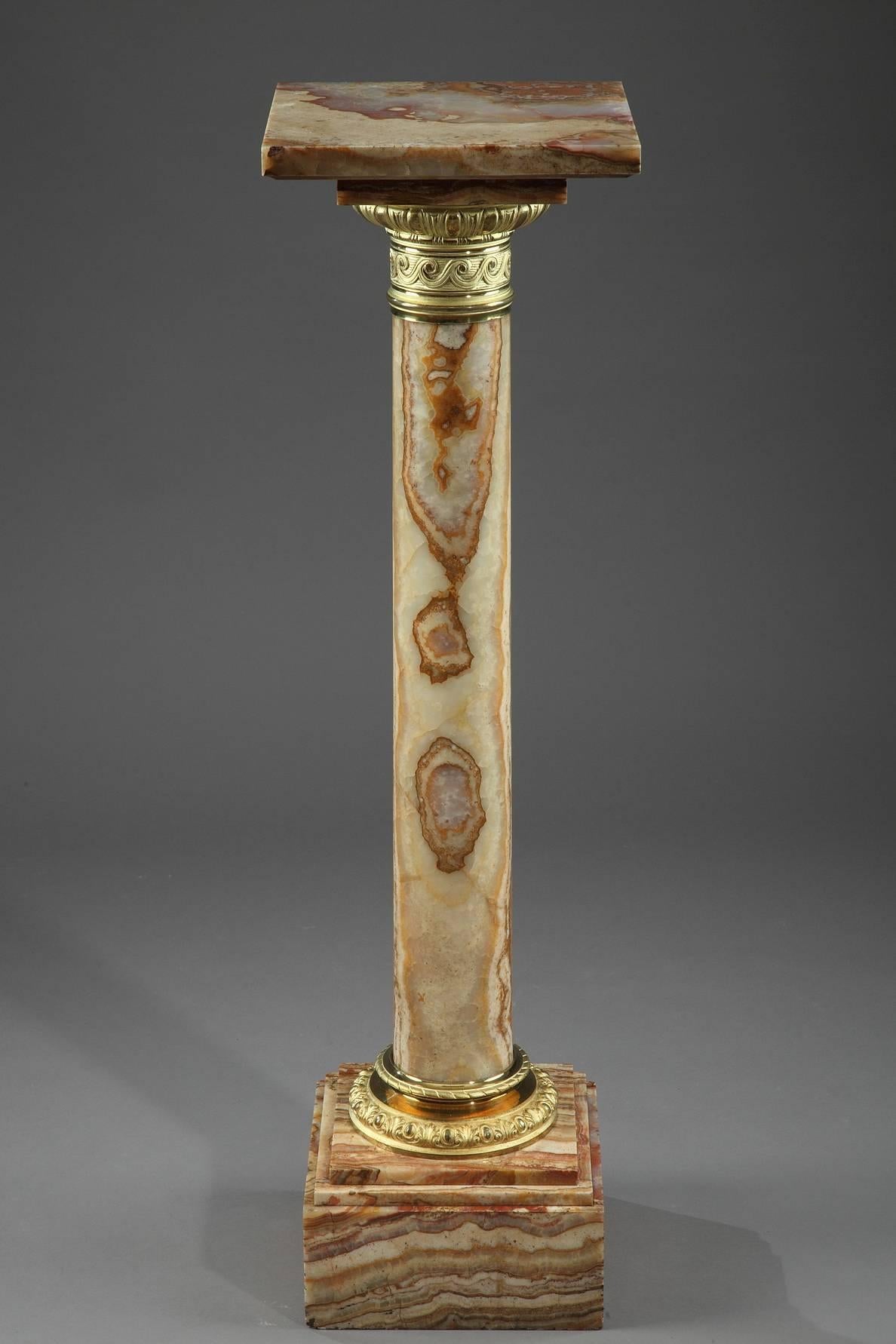 19th Century Onyx and Ormolu Column 4