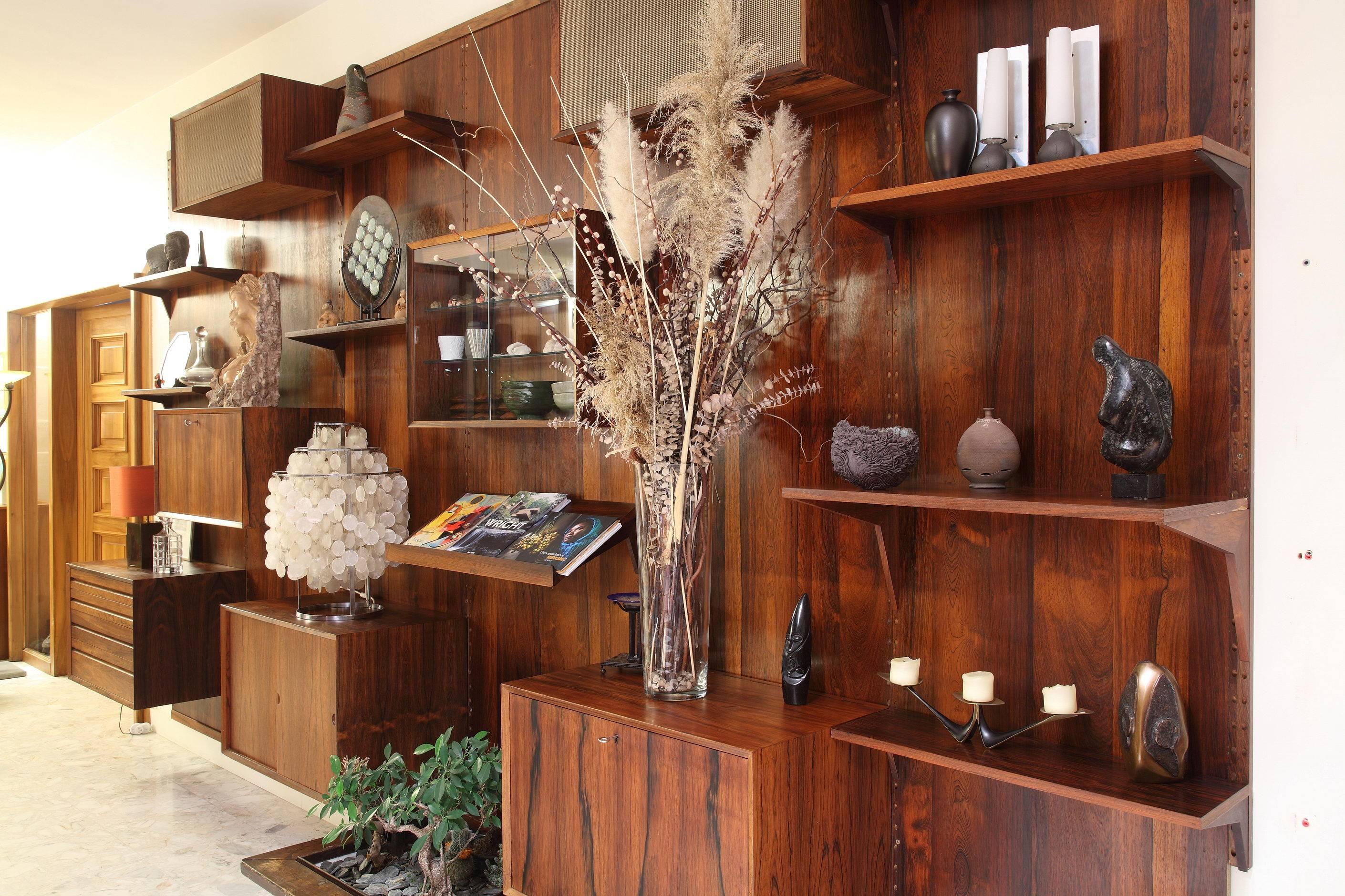 Danish Poul Cadovius Wall Units System in Brazilian Rosewood In Good Condition In Paris, FR