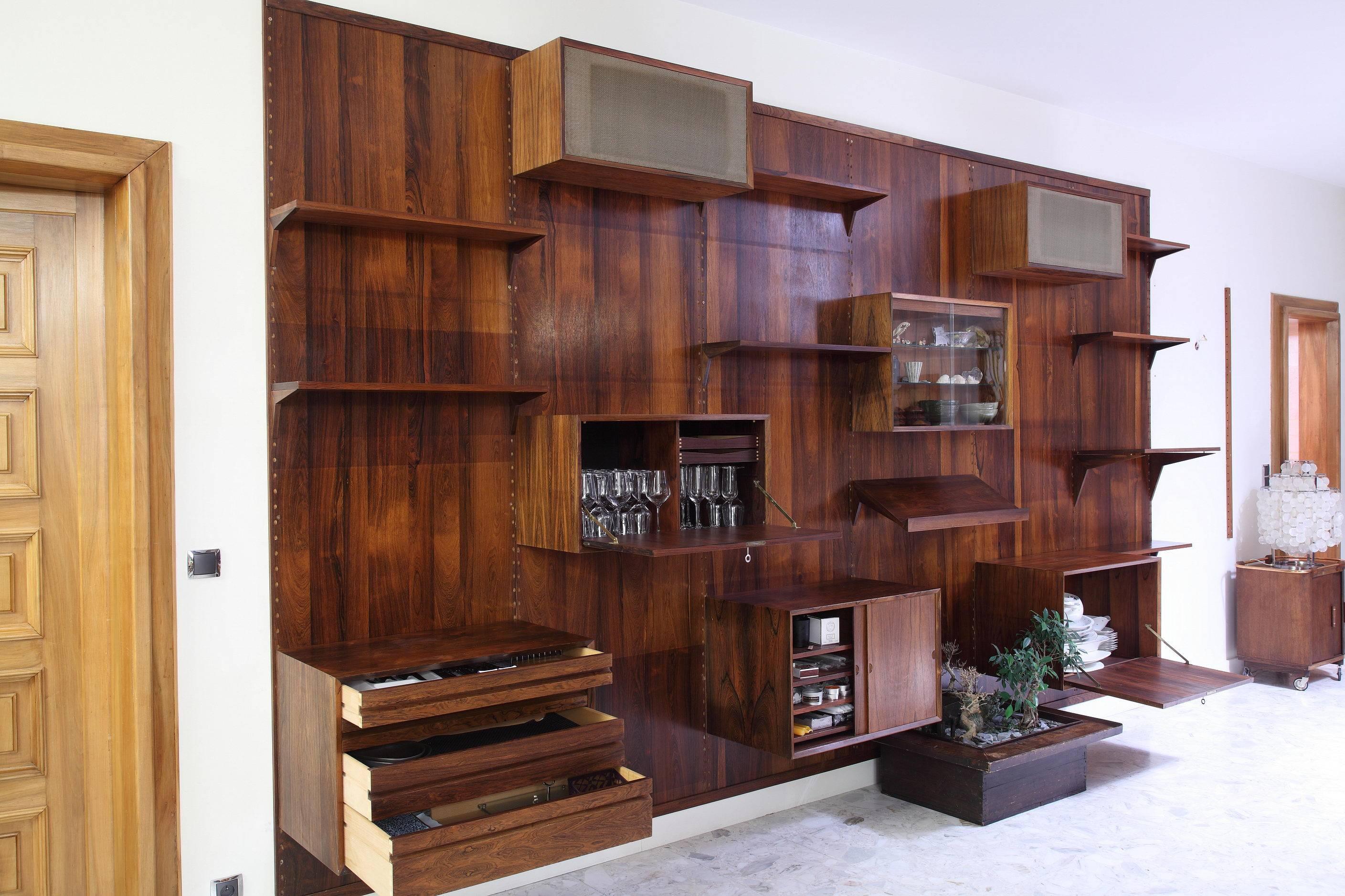 Danish Poul Cadovius Wall Units System in Brazilian Rosewood 1
