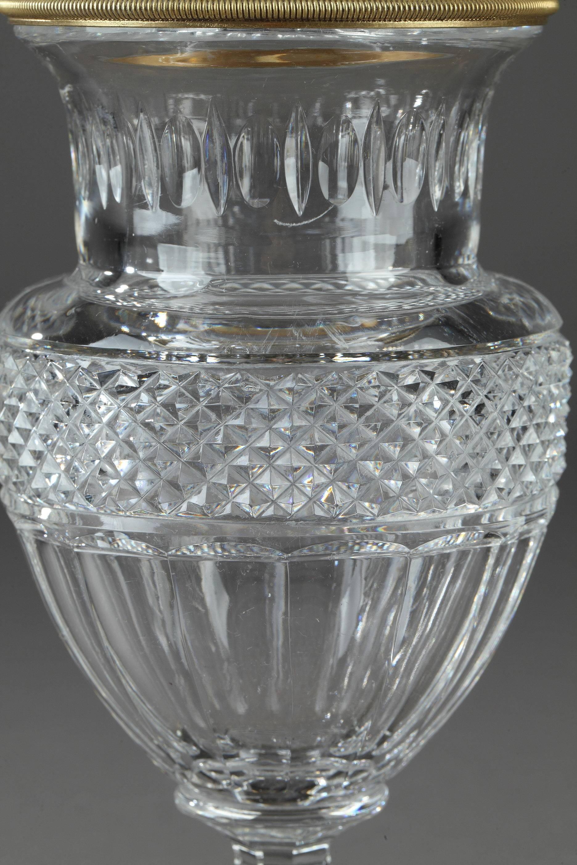 19th Century Baccarat Crystal and Gilt Bronze Vase 3
