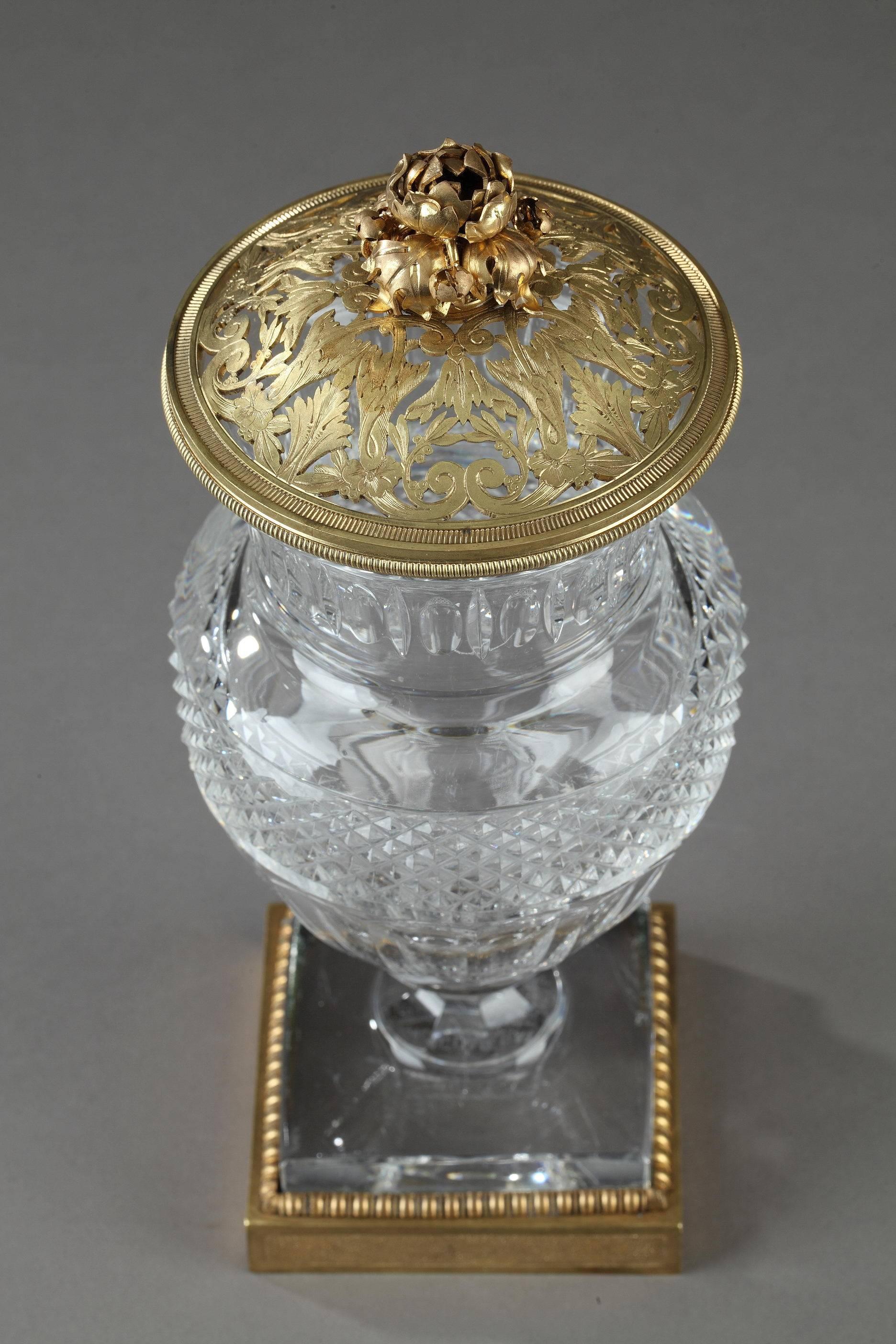 French 19th Century Baccarat Crystal and Gilt Bronze Vase