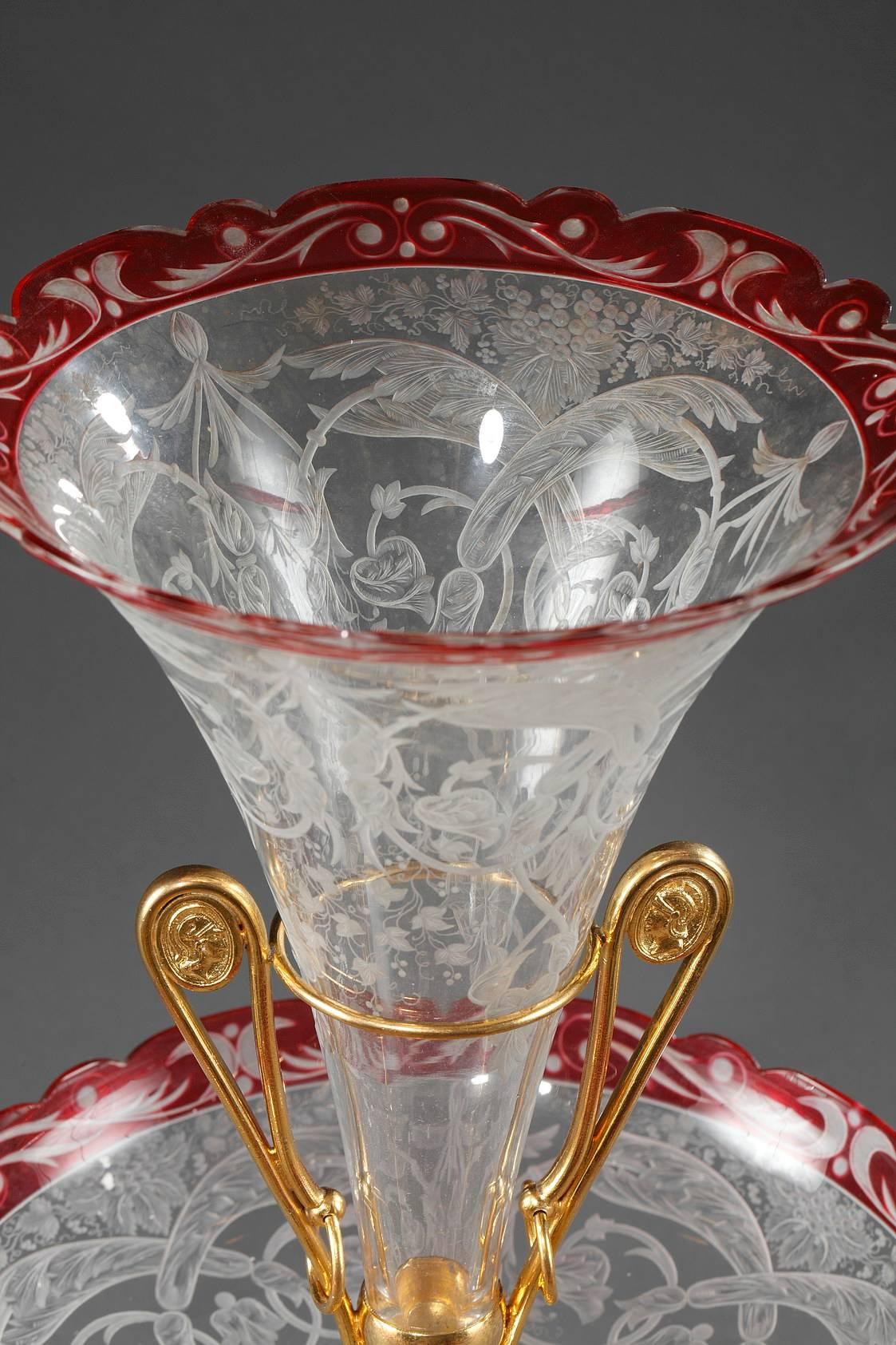 Late 19th Century Crystal and Gilt Bronze Centrepiece 1