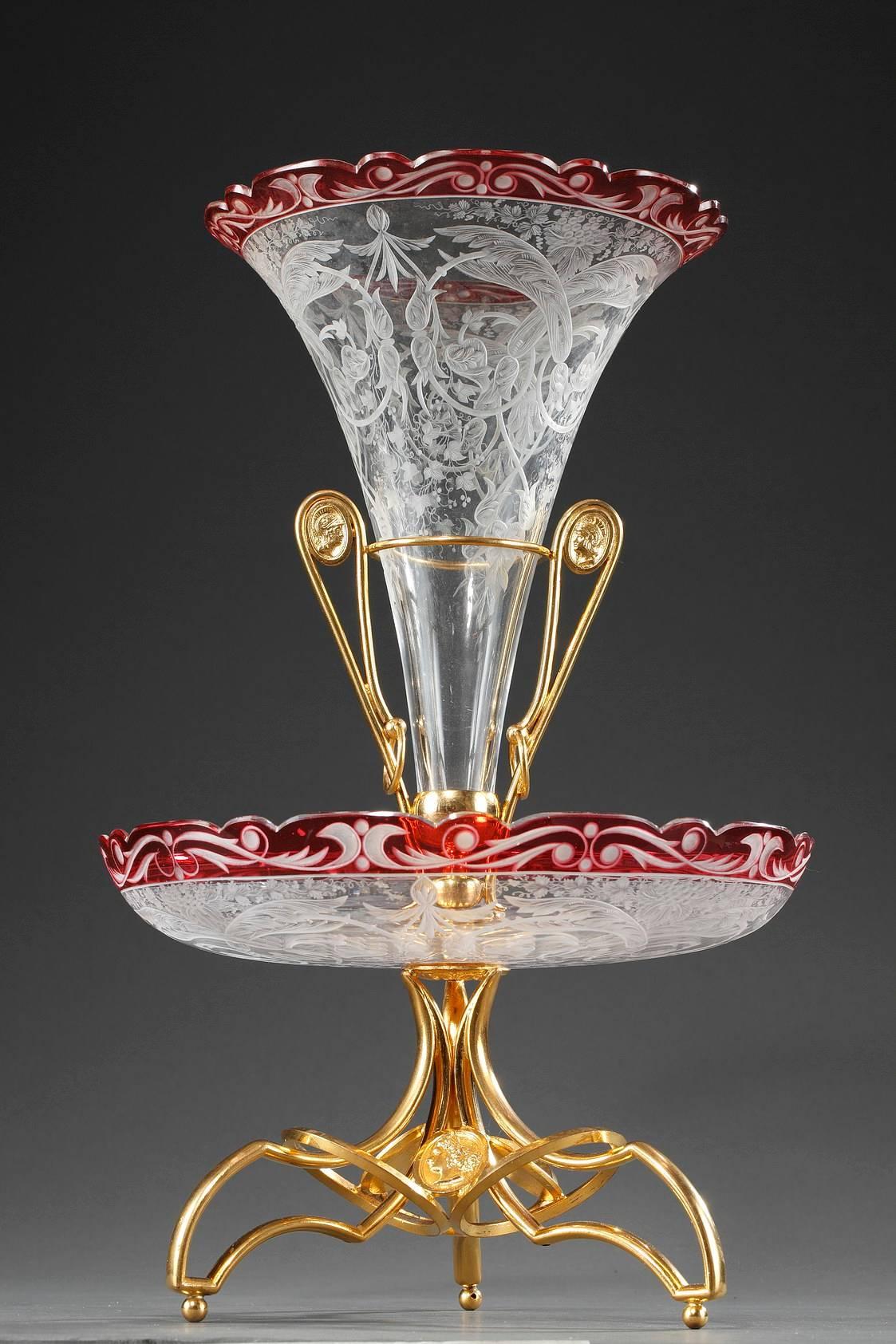 Late 19th Century Crystal and Gilt Bronze Centrepiece In Good Condition In Paris, FR