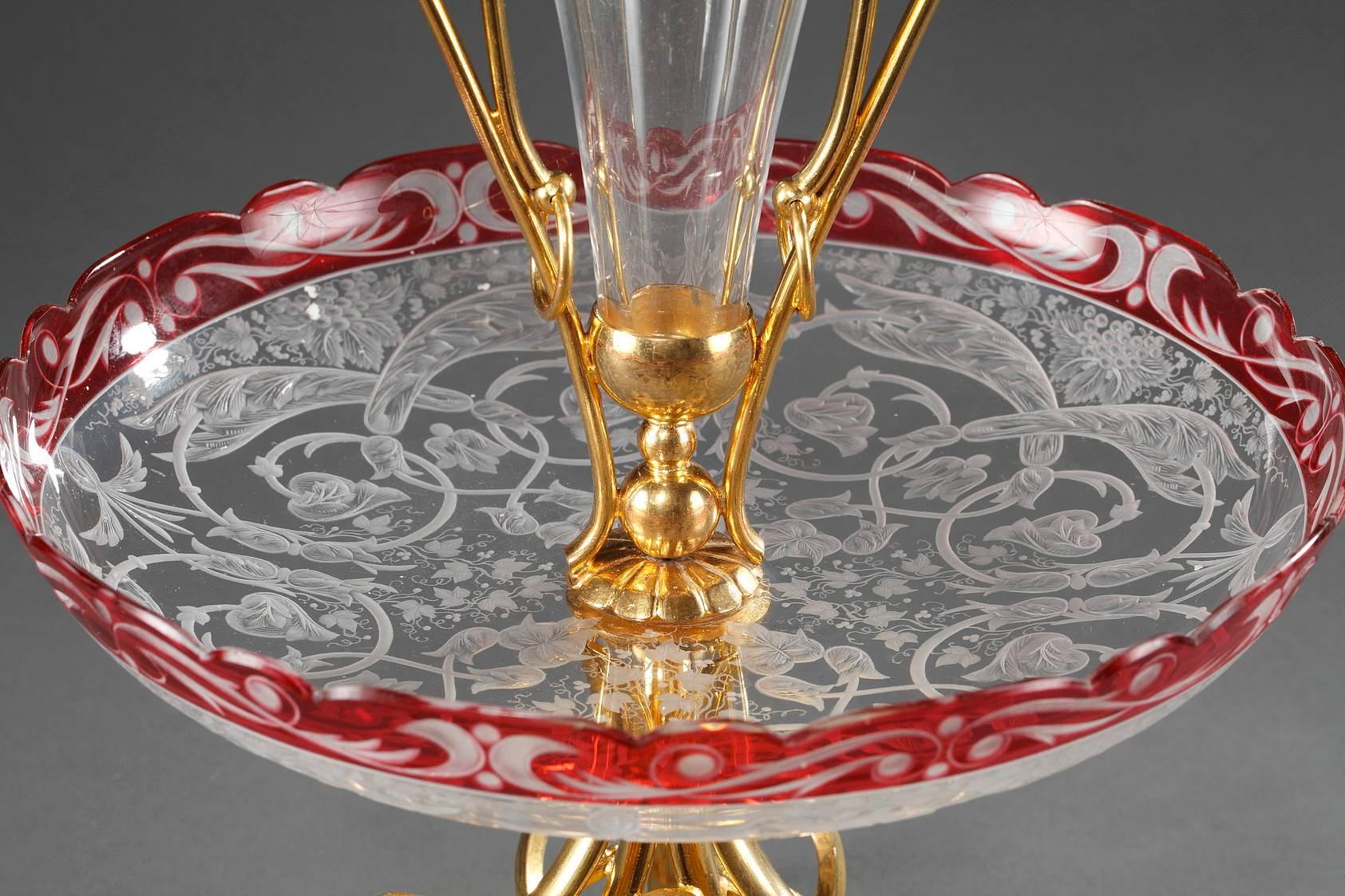 Late 19th Century Crystal and Gilt Bronze Centrepiece 5