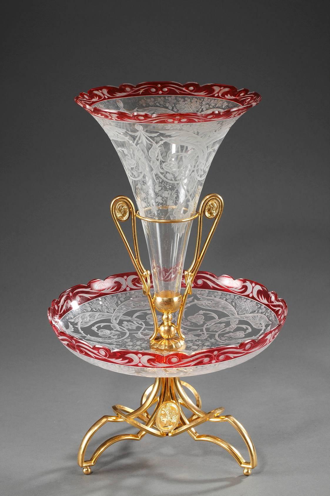 Late 19th Century Crystal and Gilt Bronze Centrepiece 4