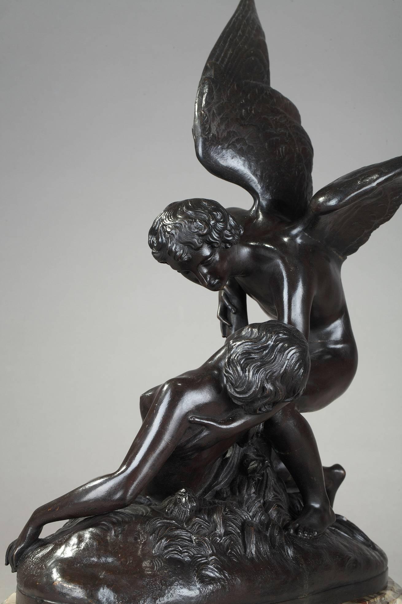 Bronze Group after Antonio Canova, Psyche Revived by Cupid's Kiss In Good Condition In Paris, FR