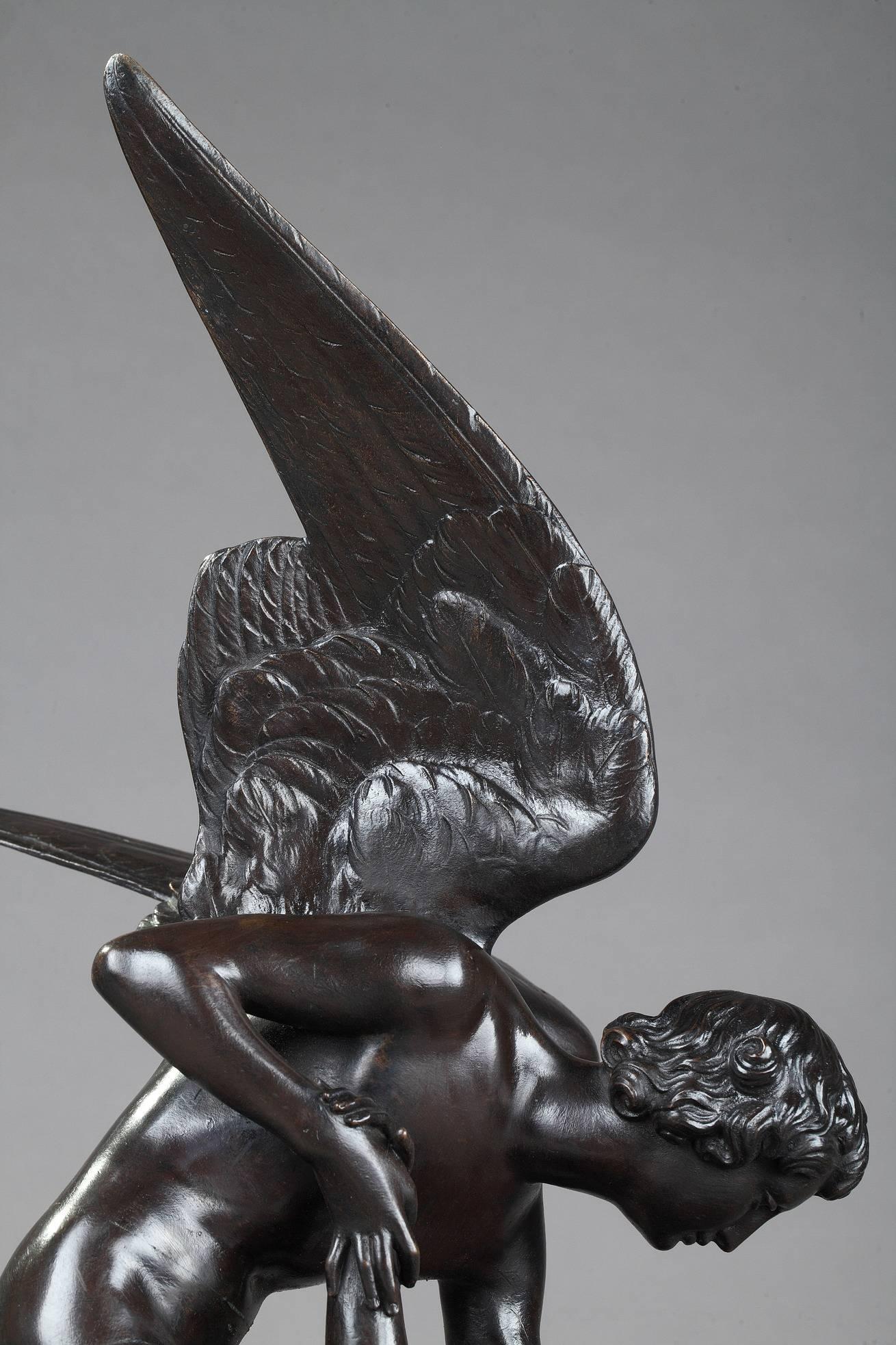 Patinated Bronze Group after Antonio Canova, Psyche Revived by Cupid's Kiss