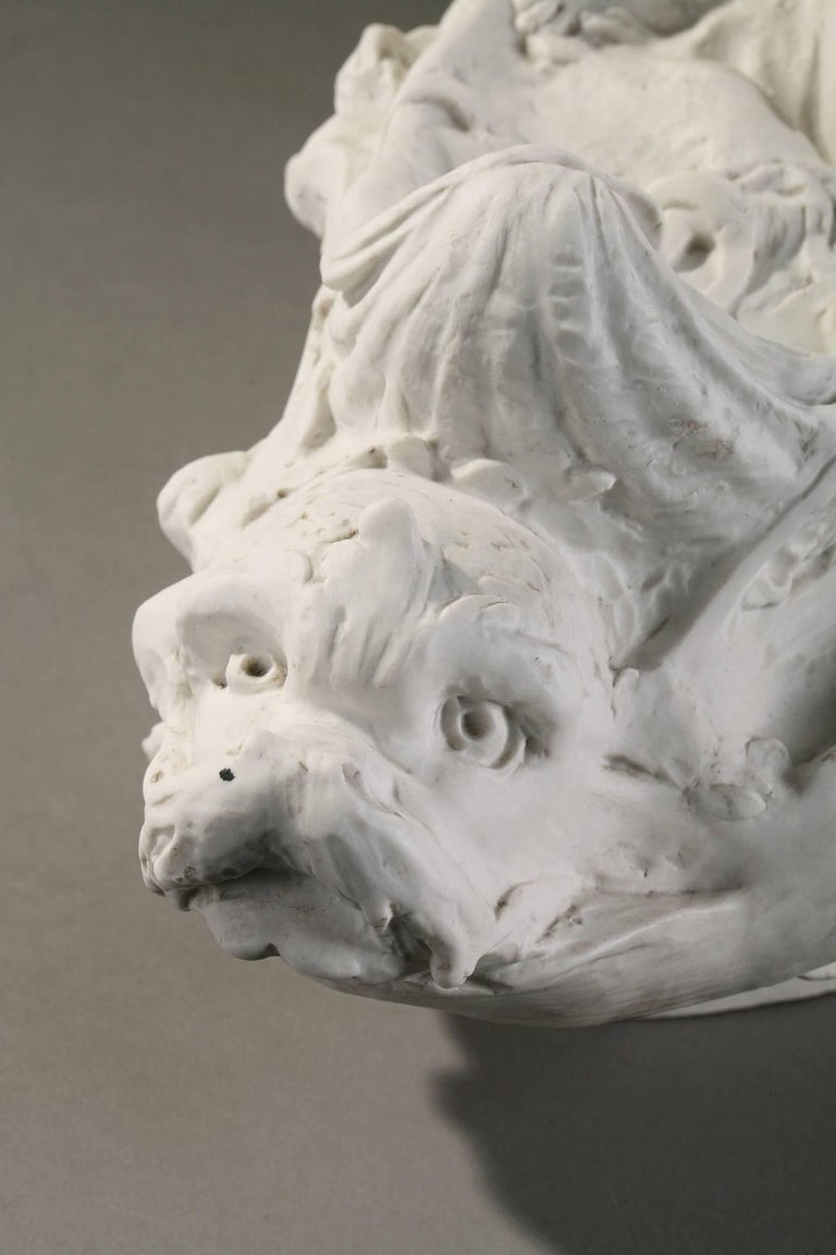 Early 20th Century Sevres Bisque Sculpture Venus Riding a Triton by