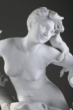 Biscuit Statue Muse with Mandolin by Luca Madrassi (1848-1919)