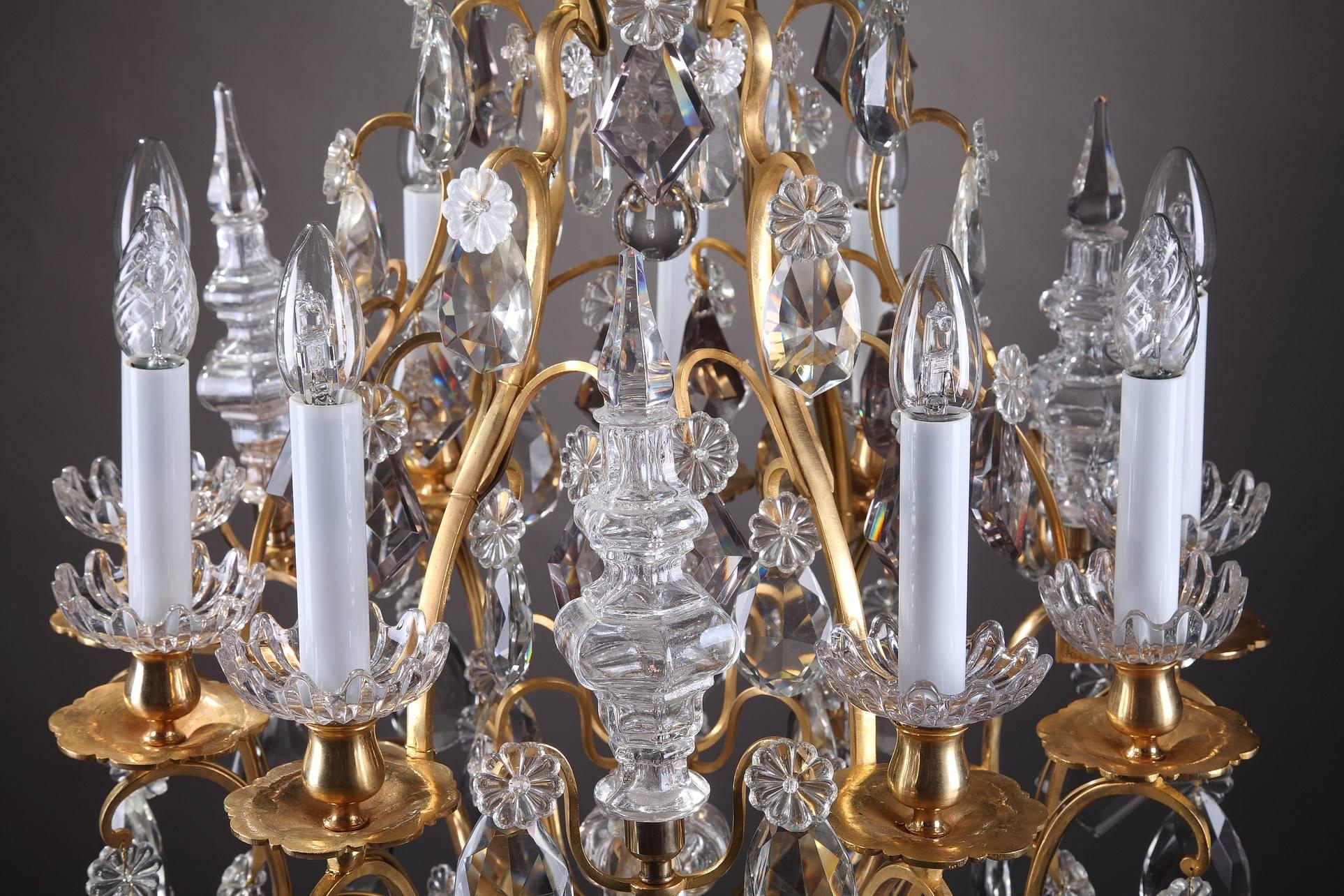 Napoleon III Late 19th Century Cut-Crystal and Gilt Bronze Chandelier