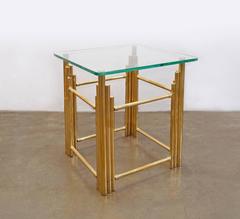 Pair of Mexican Modern Brass Side Tables, 1970s