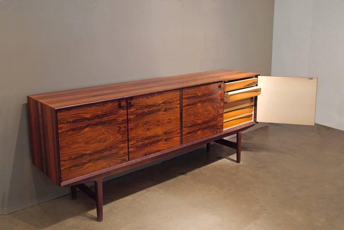 Norwegian Rare Custom Frederick Kayser Brazilian Rosewood Sideboard, Norway, 1960s