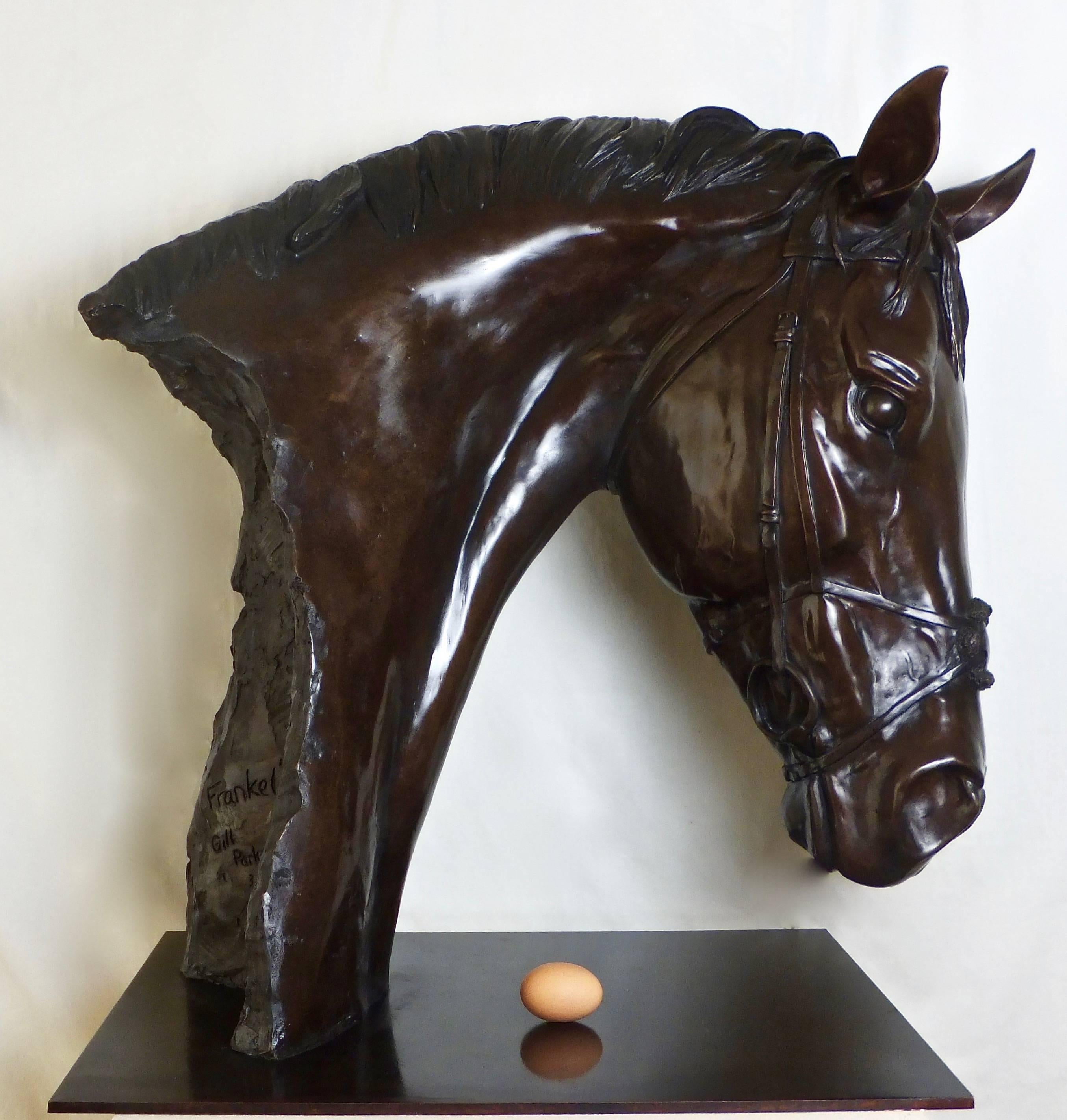 This glorious lifesize bronze study by Gill Parker of one of the worlds finest race horses, Frankel, is part of a world wide edition of only nine.

We are happy to offer complimentary worldwide shipping on this work for a limited time only.

The