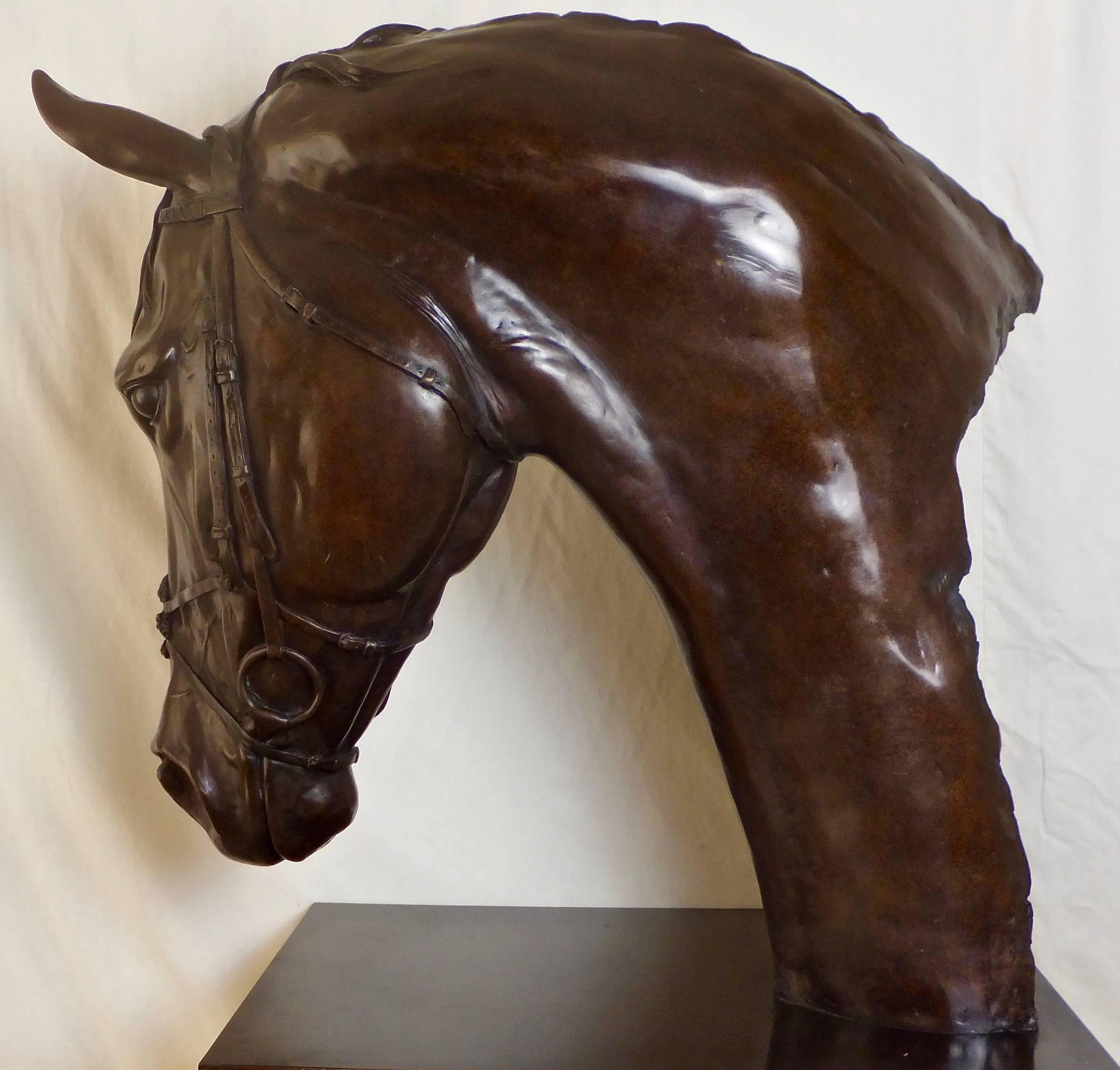 Cast 'Frankel, ' a Contemporary Bronze Sculpture of a Race Horse For Sale