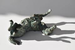 Contemporary Bronze Sculpture of a Rolling Horse
