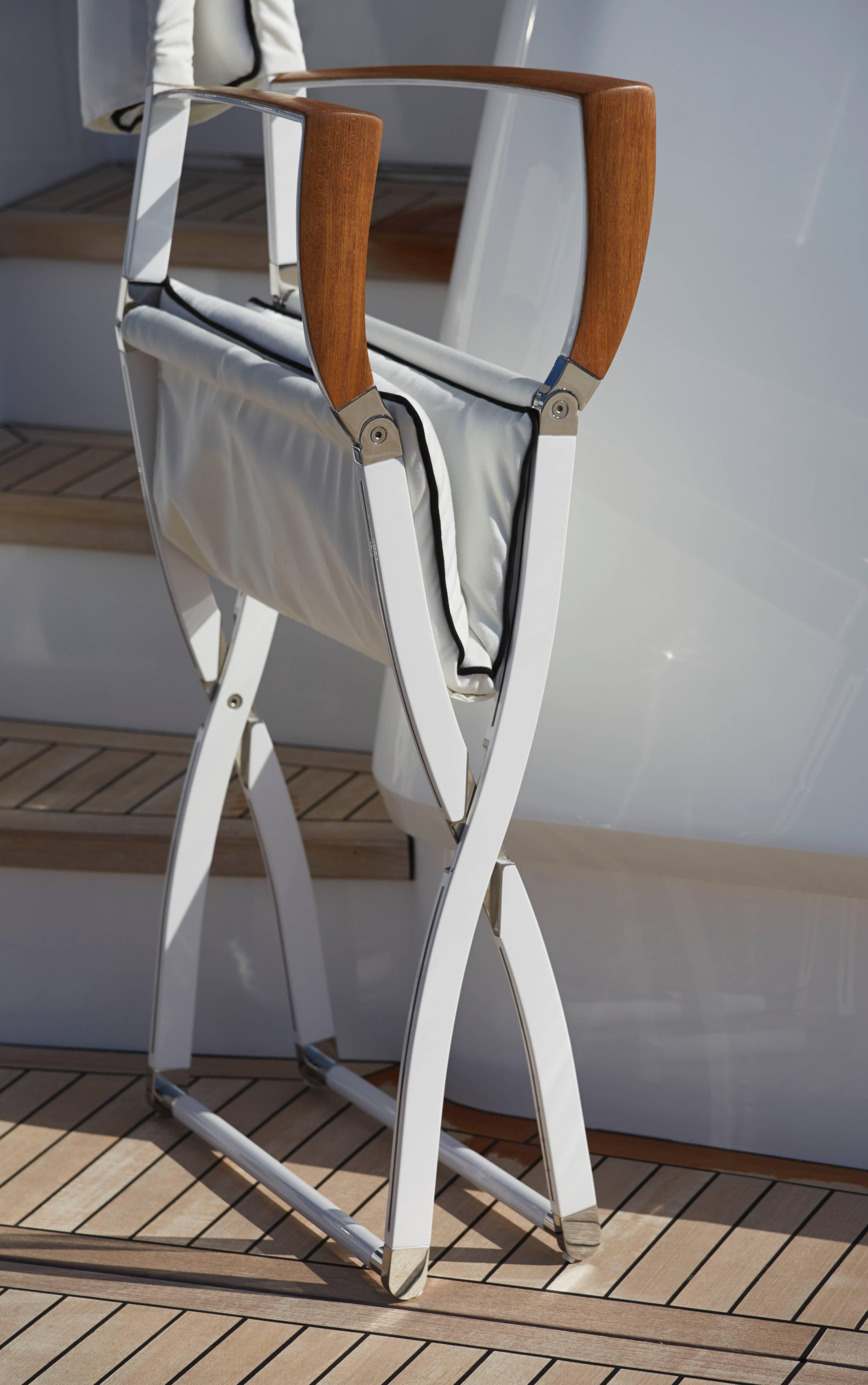 Modern Gosling Marine Carbon Fibre and Teak Director's Chair For Sale