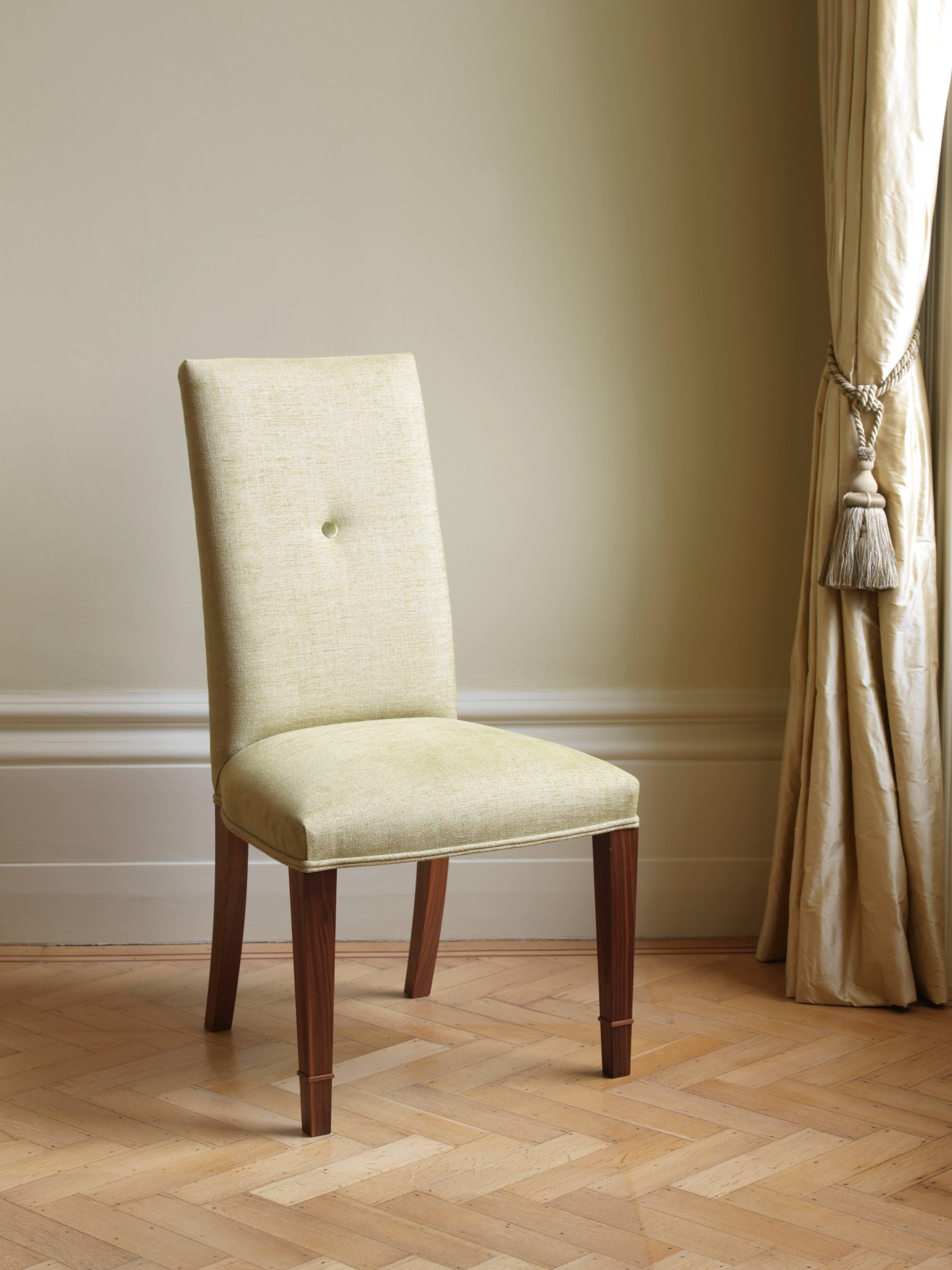Contemporary Gosling Classic Dining Chair with Oak Frame and Upholstery details For Sale