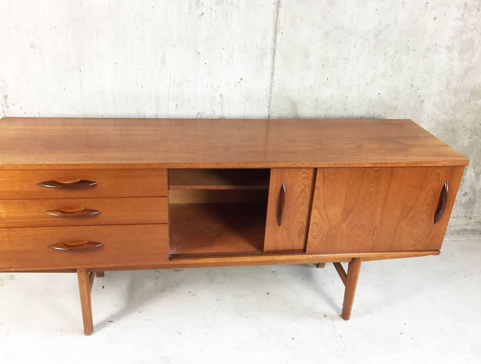 British Original 1970s English Avalon of Yatton Mid-Century Teak Sideboard