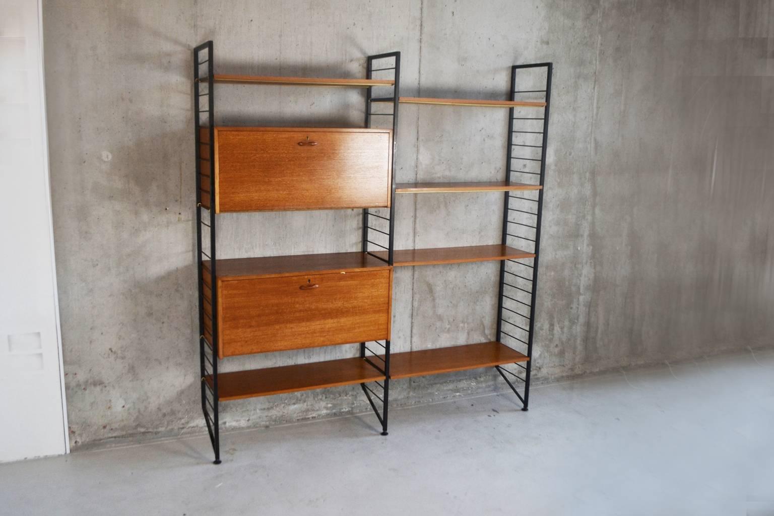 Mid-Century Modern 1960s Mid-Century Ladderax by Staples Wall Shelving Unit System