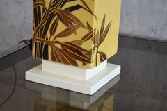 1960s Mid-Century Belgian Ceramic Table Lamp with Palm Leaf Detail