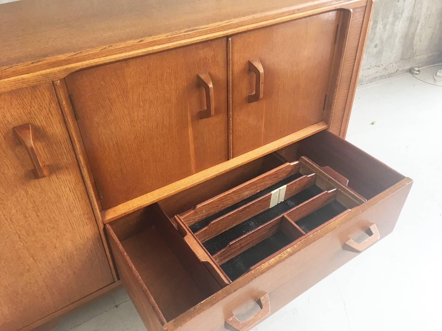 British 1950s-1960s Original Mid-Century Oak G Plan E Gomme Sideboard/Cabinet For Sale