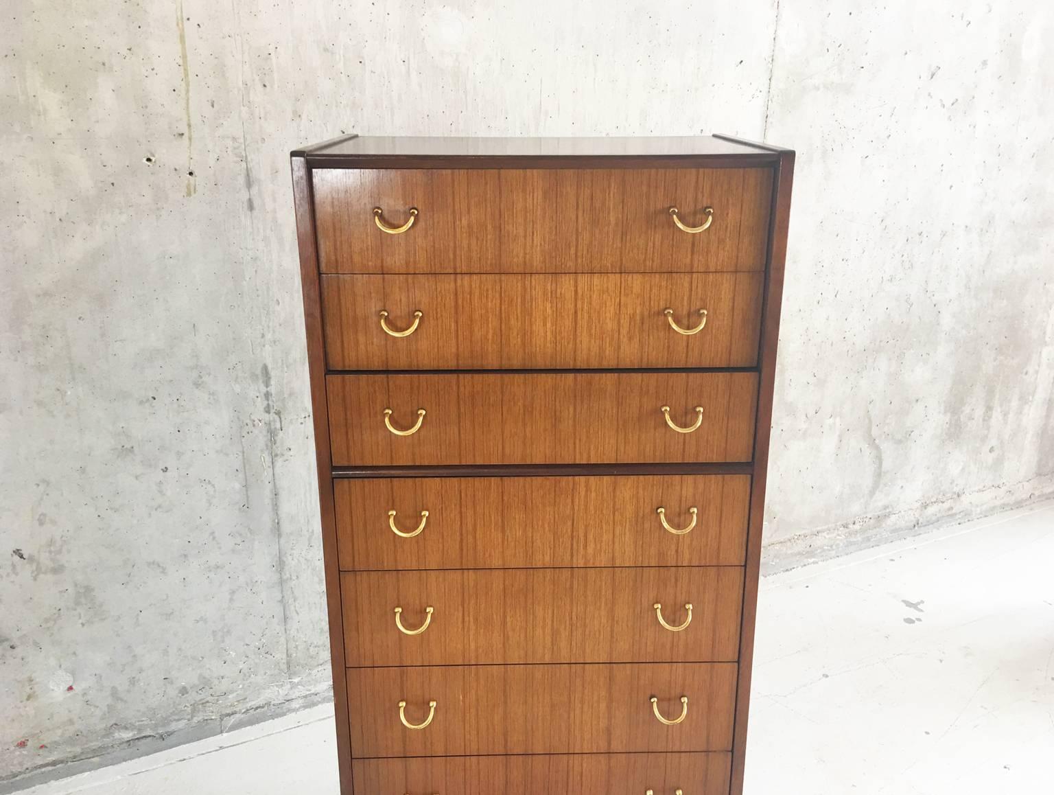 British 1960s Mid-Century ‘Tola’ Tall Boy Chest of Drawers E Gomme for G Plan For Sale