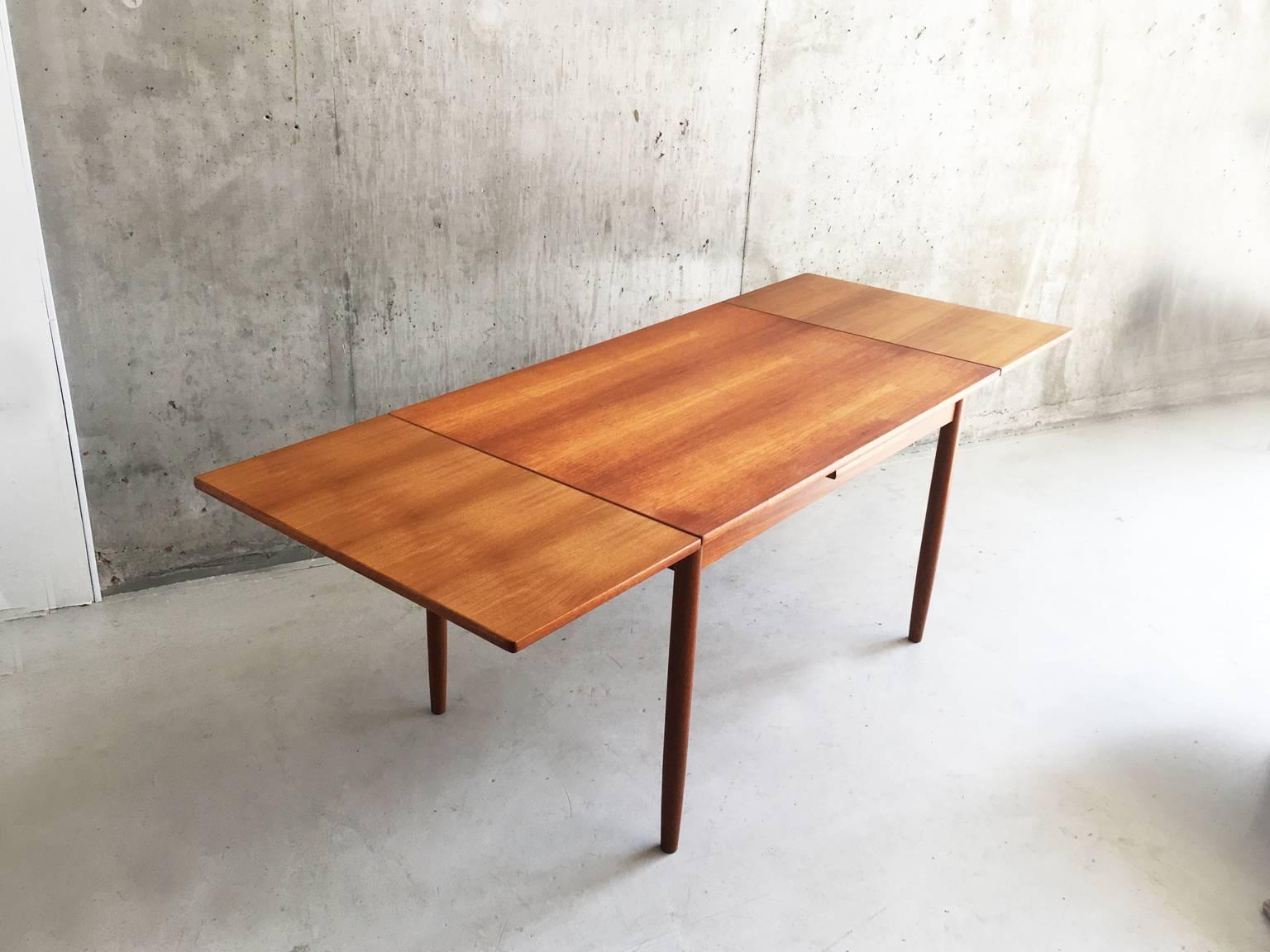 Mid-Century Modern 1970s Mid-Century Danish A.B.J Furniture Long and Slim Extendable Dining Table