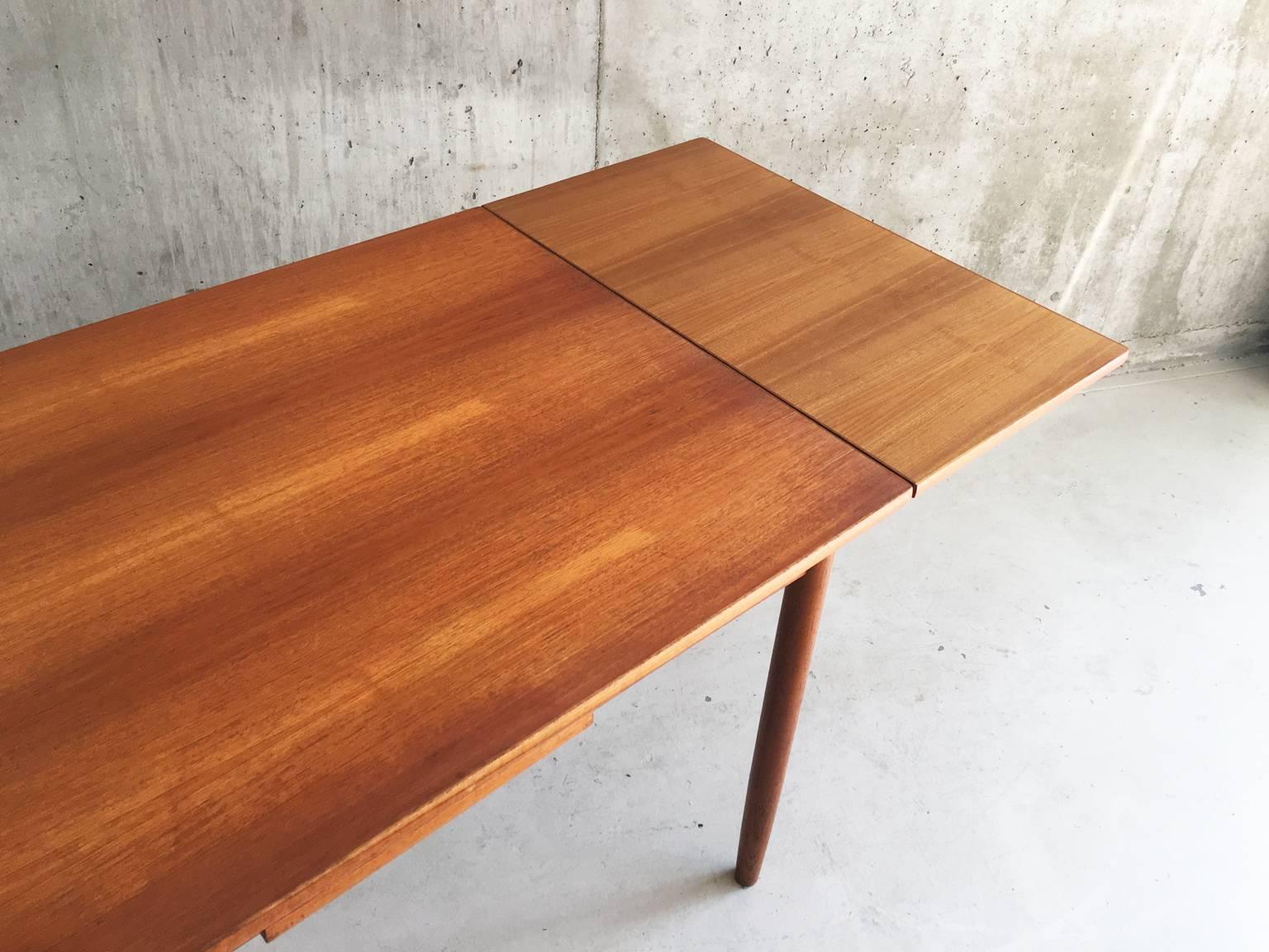 Late 20th Century 1970s Mid-Century Danish A.B.J Furniture Long and Slim Extendable Dining Table